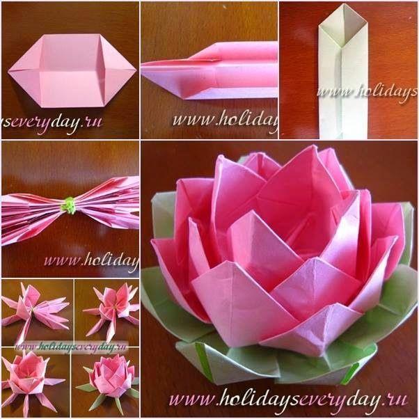 Flores de papel en origami